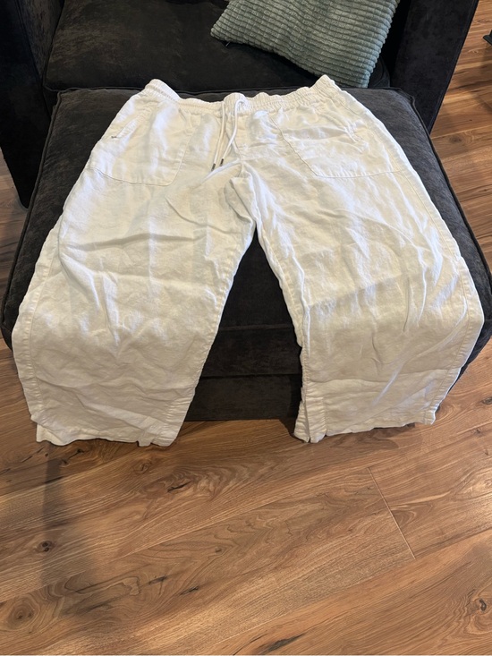 Athleta Pants - Athleta White Linen-Blend Wide Leg Pants